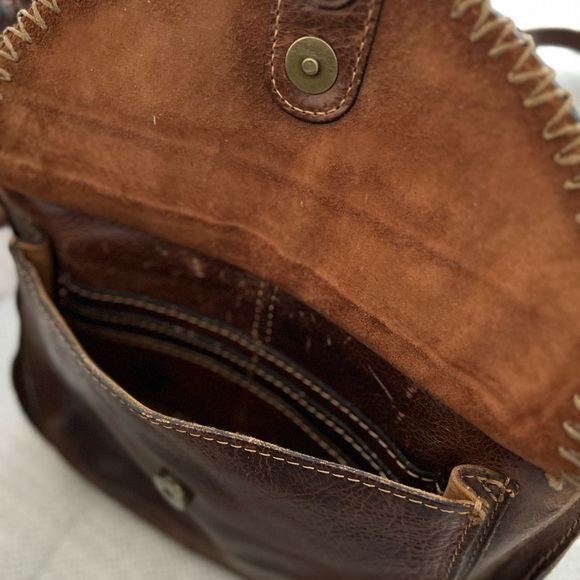 Patricia Nash Tooled Leather Brown Adjustable Beaumont Flap Boho Crossbody Bag - Picture 8 of 11